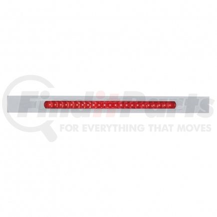 37319 by UNITED PACIFIC - Mud Flap Hanger - Mud Flap Plate, Top, Chrome, with 23 SMD LED Light Bar & Bezel, Red LED/Red Lens