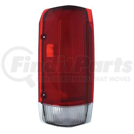 110170 by UNITED PACIFIC - Tail Light Assembly - Red/Clear Lens, Black and Chrome Housing, Driver Side, for 1987-1989 Ford Styleside Truck and 1987-1989 Fullsize Bronco