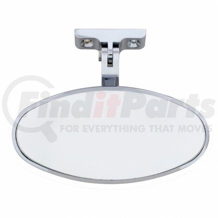 70804 by UNITED PACIFIC - Rear View Mirror - Oval, Chrome, Plated, Aluminum, with Screw-On Mount