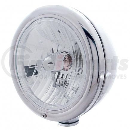 30413 by UNITED PACIFIC - Headlight - RH/LH, 7", Round, Polished Housing, Crystal H4 Bulb