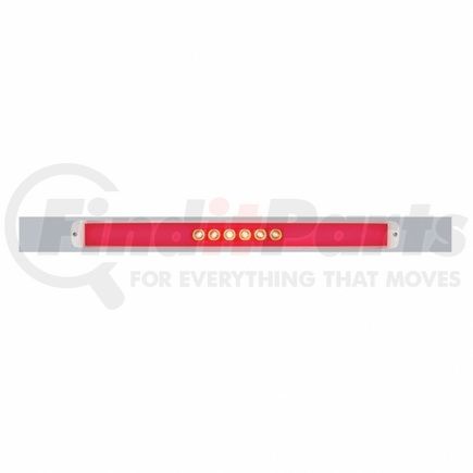 63793 by UNITED PACIFIC - Mud Flap Hanger - Mud Flap Plate, Top, Chrome, with 28 LED 17" "Glo" Light Bar, Red LED/Clear Lens