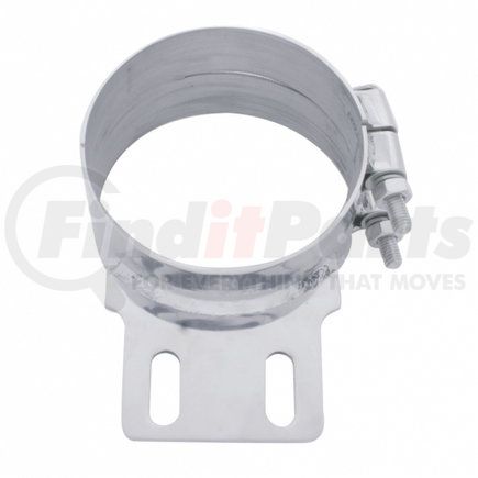 10319 by UNITED PACIFIC - Exhaust Clamp - 5", Stainless, Butt Joint, Straight Bracket