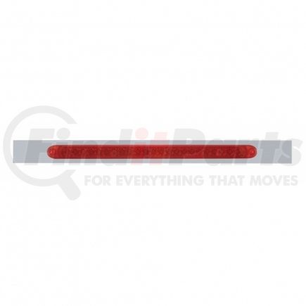 20866 by UNITED PACIFIC - Mud Flap Hanger - Mud Flap Plate, Top, Chrome, with 23 LED 17" Reflector Light Bar, Red LED/Red Lens
