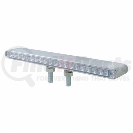 37945 by UNITED PACIFIC - Light Bar - Double Face, Pedestal, Reflector/Stop/Turn/Tail Light, Amber and Red LED, Clear Lens, Chrome/Plastic Housing, 19 LED Light Bar, Double Stud Mount