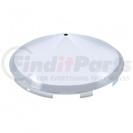 20130 by UNITED PACIFIC - Axle Hub Cap - Front, 6 Uneven Notched, Stainless, Pointed, with Spinner Hole, 7/16" Lip