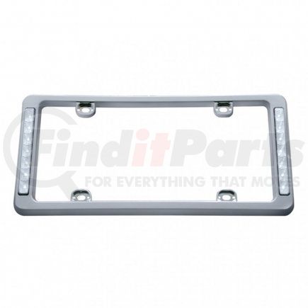 50121 by UNITED PACIFIC - License Plate Frame - 14 LED Chrome, White LED/Clear Lens