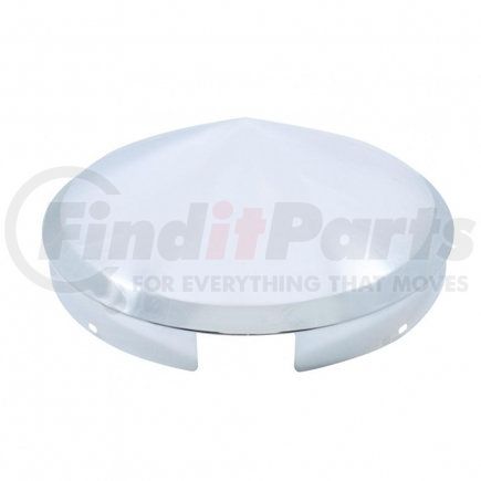 10149 by UNITED PACIFIC - Axle Hub Cap - Front, 4 Even Notched, Chrome, Pointed, 1" Lip