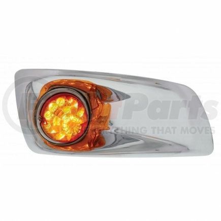42736 by UNITED PACIFIC - Bumper Guide Light - Bumper Light Bezel, RH, with 17 Amber LED Reflector Watermelon Lights, for 2007-2017 KW T660, Amber Lens