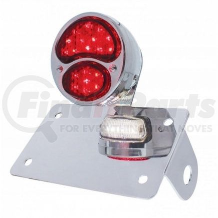 20320 by UNITED PACIFIC - License / Tail Light Assembly - Chrome, Horizontal Mount, with 1928 LED "Duo Lamp"