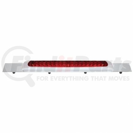 36712 by UNITED PACIFIC - Mud Flap Hanger - Mud Flap Plate, Top, Chrome, with 19 LED 17" Light Bar & Bezel, Red LED/Red Lens