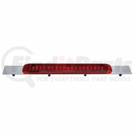 36713 by UNITED PACIFIC - Mud Flap Hanger - Mud Flap Plate, Top, Chrome, with 19 LED 17" Light Bar, Red LED/Red Lens