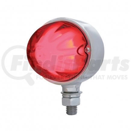 34433 by UNITED PACIFIC - Marker Light - "Glo" Light, Single Face, LED, 9 LED, Clear Lens/Red LED, Chrome-Plated Steel
