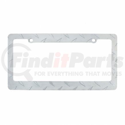 50135 by UNITED PACIFIC - License Plate Frame - Chrome, Diamond Plate