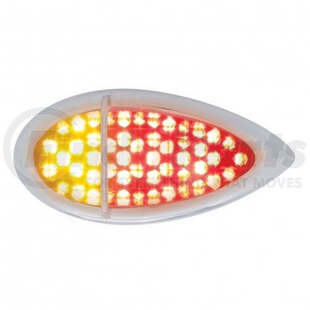 37963 by UNITED PACIFIC - Auxiliary/Utility Light - 51 LED Duo "Baby Zephyr", Bezel, Red/Amber LED, with Clear Lens