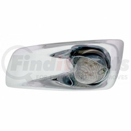 42729 by UNITED PACIFIC - Bumper Guide Light - Bumper Light Bezel, LH, with 19 LED Beehive Light & Visor, for 2007-2017 KW T660, Amber LED/Clear Lens