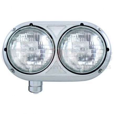 32195 by UNITED PACIFIC - Headlight Assembly - LH, Polished Housing, High/Low Beam, H4 Bulb