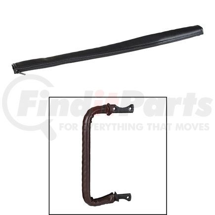 70416 by UNITED PACIFIC - Grab Handle - Grab Bar Cover, 24" Driver Assist, Black Engineered Leather