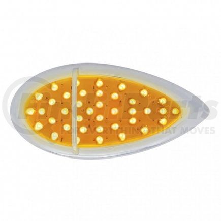 39943 by UNITED PACIFIC - Turn Signal Light - 39 LED Flush Mount "Teardrop", Amber LED/Amber Lens