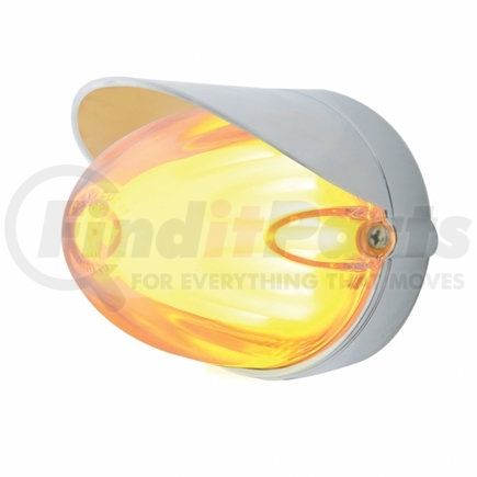 34443 by UNITED PACIFIC - Truck Cab Light - 9 LED Dual Function "Glo" Watermelon Grakon 1000 Flush Mount Kit, with Visor, Amber LED/Clear Lens