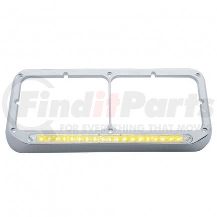 32359 by UNITED PACIFIC - Headlight Bezel - 19 LED, Rectangular, Dual, Amber LED/Clear Lens