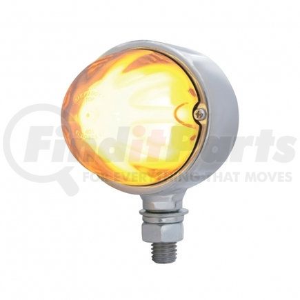 34432 by UNITED PACIFIC - Marker Light - "Glo" Light, Single Face, LED, 9 LED, Clear Lens/Amber LED, Chrome-Plated Steel