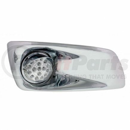 42745 by UNITED PACIFIC - Bumper Guide Light - Bumper Light Bezel, RH, with 17 Amber LED Clear Style Reflector Light & Visor, for KW T660, Clear Lens