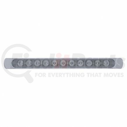 39252 by UNITED PACIFIC - Light Bar - Stainless, with Bracket, Parking/Turn/Clearance Light, Amber LED, Clear Lens, Chrome/Plastic Housing, 11 LED Light Bar
