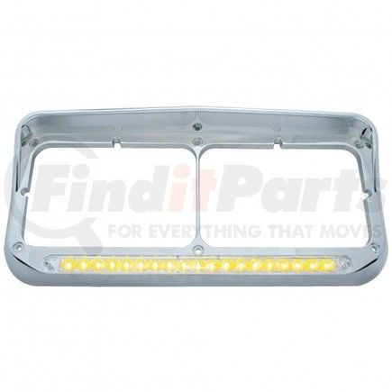32347 by UNITED PACIFIC - Headlight Bezel - 19 LED, Rectangular, Dual, with Visor, Amber LED/Clear Lens
