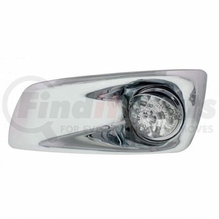 42715 by UNITED PACIFIC - Bumper Guide Light - Bumper Light Bezel, LH, with Amber LED Refl. Watermelon Light & Visor, for 2007-2017 KW T660, Clear Lens
