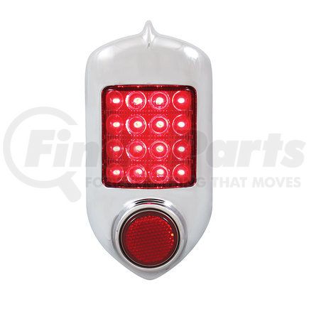 CTL5152LED-AS by UNITED PACIFIC - Tail Light - 16 LEDs, Chrome Housing, Red Lens, with Red Reflector