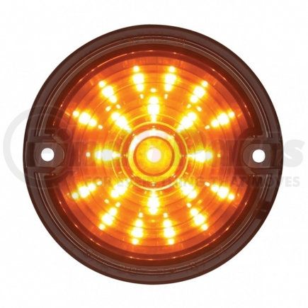 37095 by UNITED PACIFIC - Turn Signal Light - 21 LED 3.25" Harley Signal Light, with 1156 Plug, Amber LED/Smoke Lens