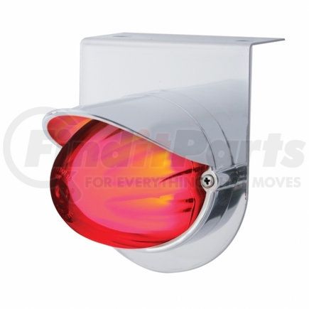 34413 by UNITED PACIFIC - Marker Light - "Glo" Light, LED, with Bracket, with Visor, Dual Function, 9 LED, Red Lens/Red LED, Stainless Steel, 3 in. Lens, Watermelon Design