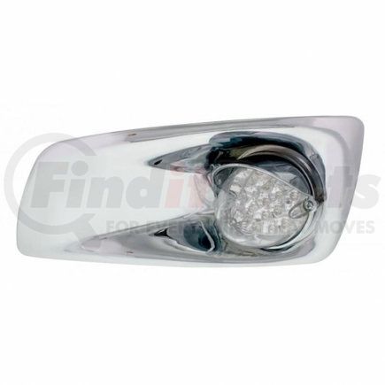 42731 by UNITED PACIFIC - Bumper Guide Light - Bumper Light Bezel, LH, with 19 LED Reflector Light & Visor, for 2007-2017 KW T660, Amber LED/Clear Lens
