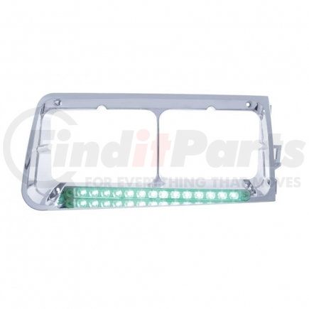 32585 by UNITED PACIFIC - Headlight Bezel - 14 LED, Green LED/Clear Lens, for Freightliner FLD