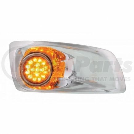 42740 by UNITED PACIFIC - Bumper Guide Light - Bumper Light Bezel, RH, with 17 Amber LED Hi/Lo Clear Style Reflector Light, for KW T660, Amber Lens