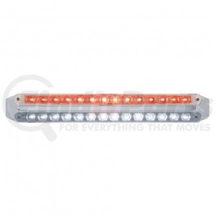 37674 by UNITED PACIFIC - Light Bar - LED, Auxiliary/Stop/Turn/Tail Light, Red and White LED, Clear Lens, Chrome/Plastic Housing, Dual Row, 14 LED Per Light Bar