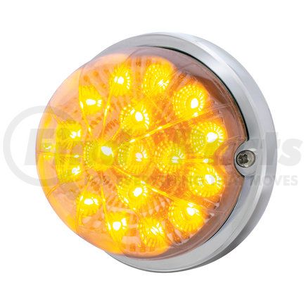 37914 by UNITED PACIFIC - Truck Cab Light - 17 LED Dual Function Watermelon Clear Reflector Flush Mount Kit, Amber LED/Clear Lens