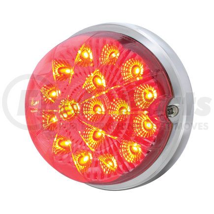 37915 by UNITED PACIFIC - Truck Cab Light - 17 LED Dual Function Watermelon Clear Reflector Flush Mount Kit, Red LED/Clear Lens