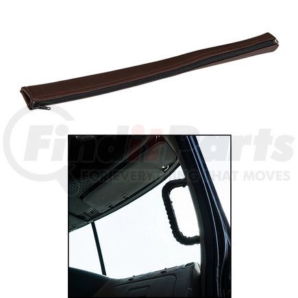 70413 by UNITED PACIFIC - Grab Handle - Grab Bar Cover, 17" Driver Assist, Brown Engineered Leather