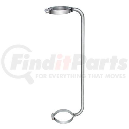 21251 by UNITED PACIFIC - Exhaust Stack Muffler Guard Grab Handle - 34", Chrome, 6" Clamp