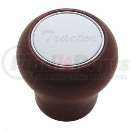 23358 by UNITED PACIFIC - Air Brake Valve Control Knob - "Tractor" Wood, Stainless Plaque