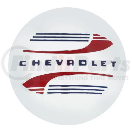 C4148F by UNITED PACIFIC - Axle Hub Cap - Chevrolet Script, for 1941-1948 Chevy Car and Truck