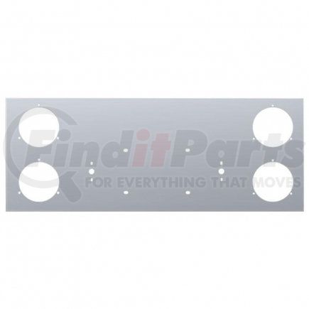 21475 by UNITED PACIFIC - Tail Light Panel - Stainless Steel, Rear Center, with Four 4" Light Cutouts