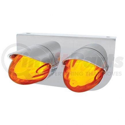 34450 by UNITED PACIFIC - Light Bracket - Stainless Steel, with 2X 9 LED Dual Function "GLO" Watermelon Grakon 1000 Lights & Visors, Amber LED/Lens