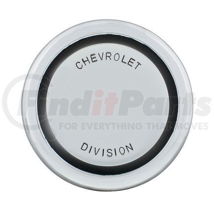 C676851 by UNITED PACIFIC - Horn Button Cap - Chrome, with Chevrolet Division Markings, for 1967-1968 Chevy Truck