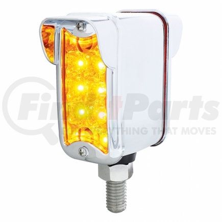 36420 by UNITED PACIFIC - Auxiliary Light - 10 Hi/Lo LED, Straight-Mount, Reflector, Double Face, with Vertical Visor, Amber & Red LED & Lens