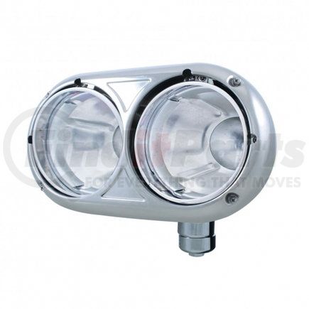 32189 by UNITED PACIFIC - Headlight Housing - RH, Stainless, Dual, with Inner Lamp Bucket, for Peterbilt 359