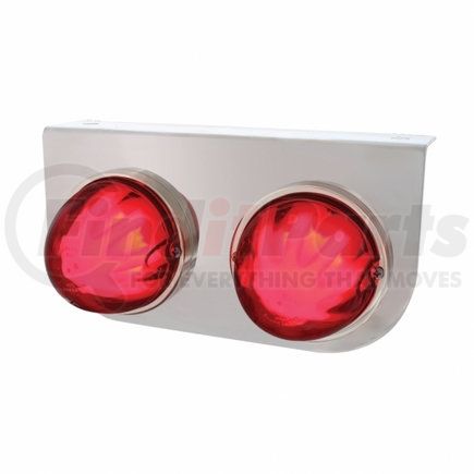 34425 by UNITED PACIFIC - Marker Light - "Glo" Light, LED, with Bracket, Dual Function, Two 9 LED Lights, Red Lens/Red LED, Stainless Steel, 3 in. Lens, Watermelon Design