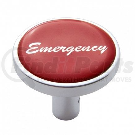 23354 by UNITED PACIFIC - Air Brake Valve Control Knob - "Emergency" Long, Red Glossy Sticker