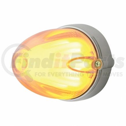 34445 by UNITED PACIFIC - Truck Cab Light - 9 LED Dual Function "Glo" Watermelon Grakon 1000 Flush Mount Kit, Amber LED/Clear Lens